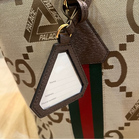Gucci X Palace GG-P Jumbo Triferg Canvas Leather Tote Bag - Picture 9 of 16